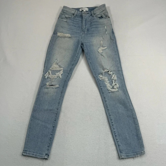 Abercrombie & Fitch Skinny Ankle Jeans Womens Sz 26/2 Light Blue High Rise - Picture 2 of 12